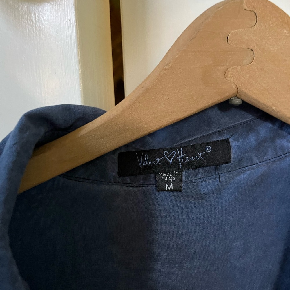 Velvet heart button up shirt